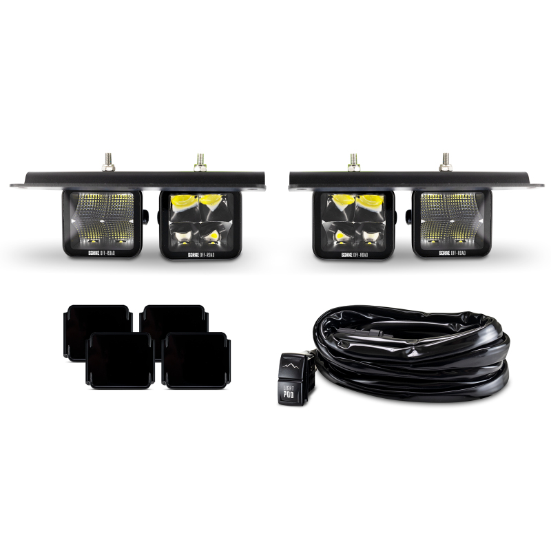 Ford Bronco Light Pods - Borne Off-Road - Modular Bumper - Kit of 4 - Fog - `21-`27